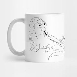 A Girl and Her Dragon - Cute Illustration Mug